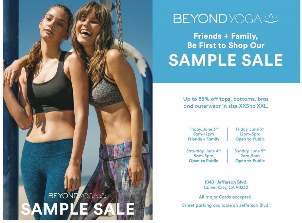 Go shopping at the Beyond Yoga Sample Sale!!!